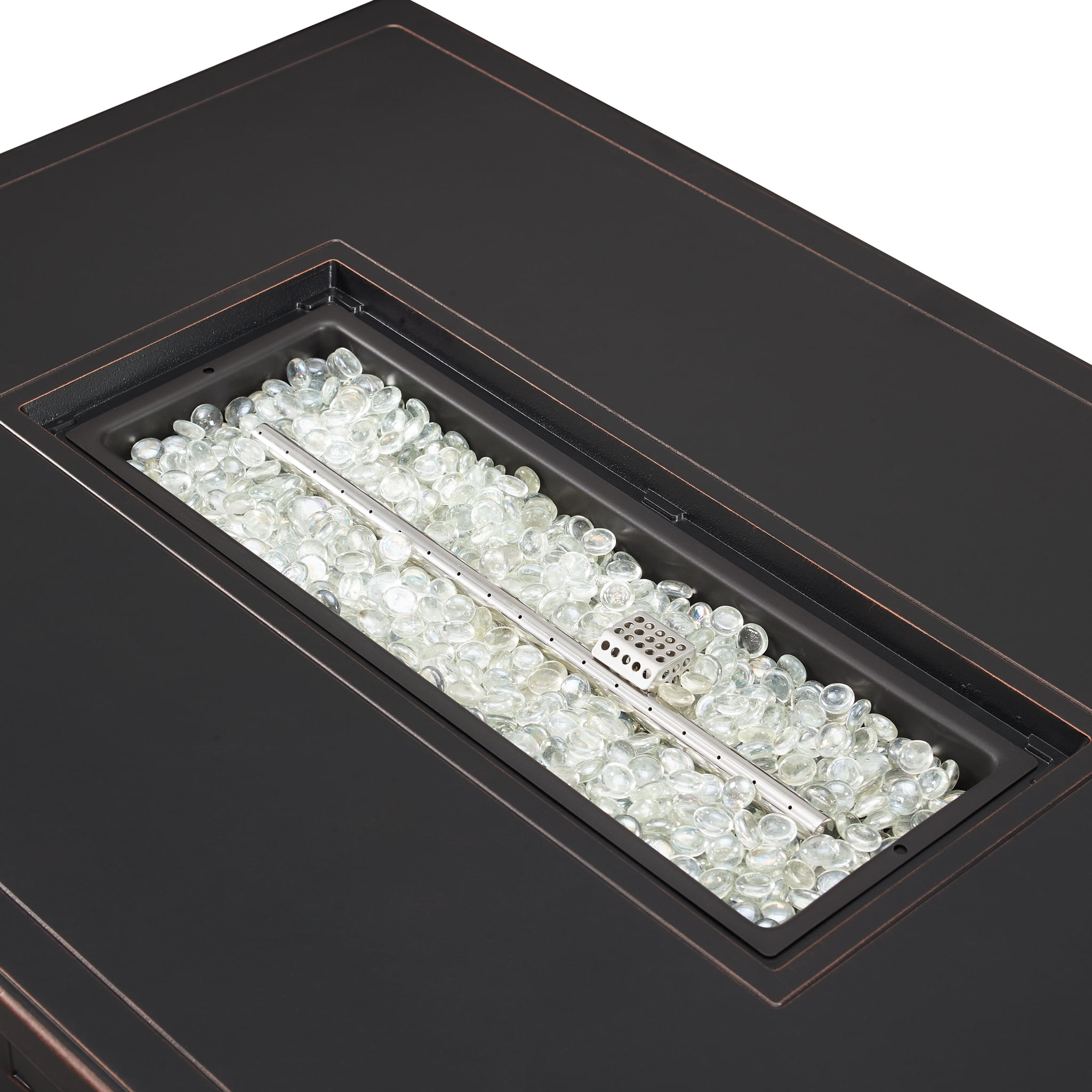 Fire Sense Preston Rectangle Aluminum Propane Fire Pit