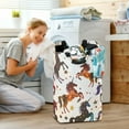 thumbnail image 5 of Yayeee Freestanding Laundry Hamper with Handle Collapsible Large Storage Basket for Clothes, Rainbow Stars Pattern, 5 of 7
