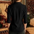 thumbnail image 3 of Elwylmiz Women's Striped Button Down Shirts Collared Long Sleeve Tops with Chest Pockets Casual Work Shirt, 3 of 7