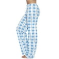 thumbnail image 2 of Fall Saving! HVOBTTY Women's Long Pajama Pants, Pajama Pants for Women Plus Size, Women's Comfortable Soft Plaid Print Drawstring Elastic Waist Long Pajama Pants Sky Blue, S, 2 of 5