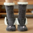 thumbnail image 2 of Womens Winter Fuzzy Slipper Socks with Grippers Cartoon Rabbit Ears Fleece Lined Thermal Non-Slip Knit Floor Hosiery, 2 of 21