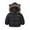 Black, variant on Kiijoy Boys Winter Coat Warm Bear Ears Hooded Jacket Outerwear, Sizes 18-24M