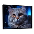 thumbnail image 2 of Designart "Regal Blue British Shorthair Feline" Animals Cat Floater Framed Canvas Wall Art, 2 of 5