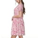 thumbnail image 2 of Easygdp happy baby axolotls para Vestido Transpirable de Mujer, Vestido Suelto de Manga Corta con Pliegues y Bolsillos para el Verano, 2 of 6