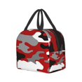 thumbnail image 2 of Lonchera aislante con estampado de camuflaje rojo Carati, impermeable, 2 of 7