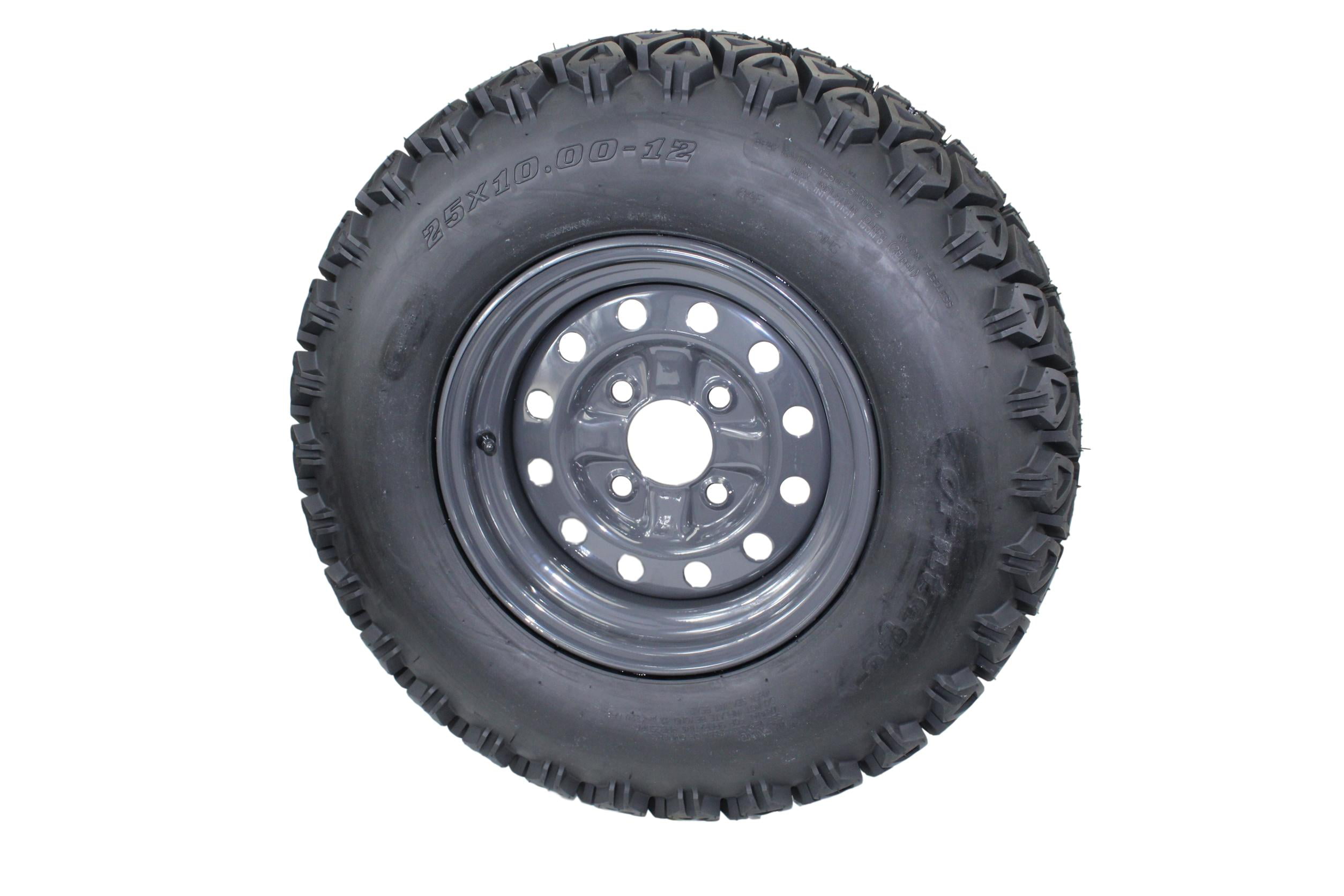 Qty:1) 25x10.00-12 tire with 4 Hole wheel for Kubota RTV’s 900, 1100, @ 114...