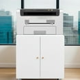 thumbnail image 4 of Printer Stand Mobile Printer Table Rolling Storage Cabinet with 4 Wheels and 2 Doors for Home Office, White, 4 of 8