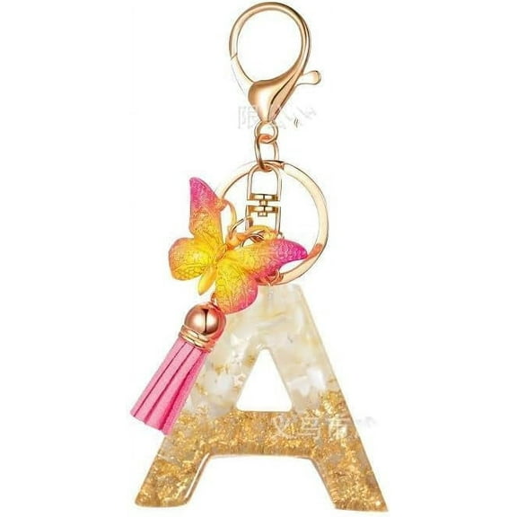 LWHAO Letter Keychain:26 Letters A-Z Initial Letter Keychain,Gold Backpack Keychains for Girls Boys