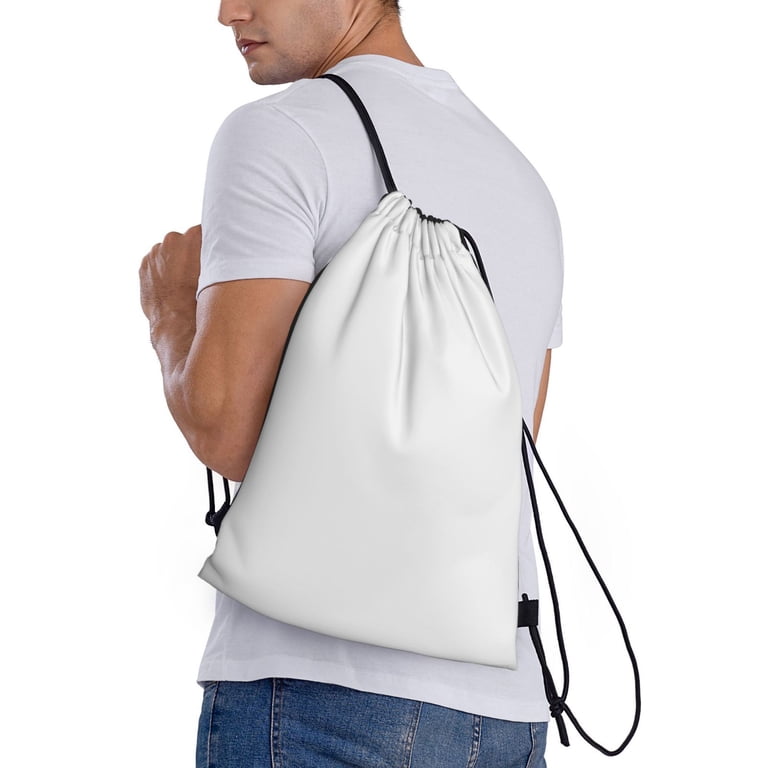 Kdxio White Print Drawstring Backpack Bag,Waterproof Draw String