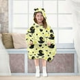 thumbnail image 7 of Dailycode Wearable Blanket Hoodie Oversized Sherpa Flannel Blankets with Pocket for 3-14 Year Old Cute Black Duck, 7 of 7