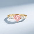 thumbnail image 3 of Rosec Jewels IGI Certified Lab Grown Pink Diamond Heart Promise Ring - 1 Carat - VS1 Grade - Pink White Diamond Ring - Gift for Special Occasions, 14K Yellow Gold, US 6.00, 3 of 8