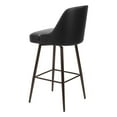 thumbnail image 5 of Keppel Swivel Barstool Black & Bronze Barstool, Modern Style, Plush and durable faux leather fabric, Plywood, Indoor Bar, 5 of 5