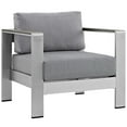 thumbnail image 4 of Shore 3 Piece Outdoor Patio Aluminum Sectional Sofa Set, Silver Gray, 4 of 6