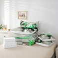 thumbnail image 6 of Manfei Adult Chic Watercolor 7pcs Bedding Comforter Set, Green Oil Printing Artwork Queen Bedding Sets, Modern Fashion Abstract Reversible Queen Sheet Sets, Luxury Bedroom Decor, 6 of 8