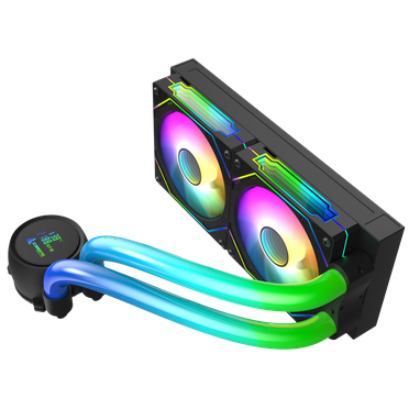 Iceberg Maximus 240 high-Performance Gaming PC aRGB Liquid Cooling, Water Cooler for CPU Intel or AMD with 240mm Radiator and Two RGB 120mm Fans (Black)