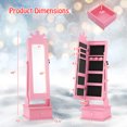 thumbnail image 3 of Gymax Kids Jewelry Armoire w/3-Color Lighted Full Length Mirror & Inside Led Lights Pink, 3 of 10