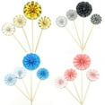 thumbnail image 5 of 4pcs Paper Fans Decoration Birthday Party Gold Cake Topper Set Colorful Round Cakes Topper, Gold, 5 of 6