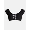 thumbnail image 5 of No Boundaries Keyhole Swim Bikini Top with Cap Sleeves, Women’s XXS-XXL, 5 of 5