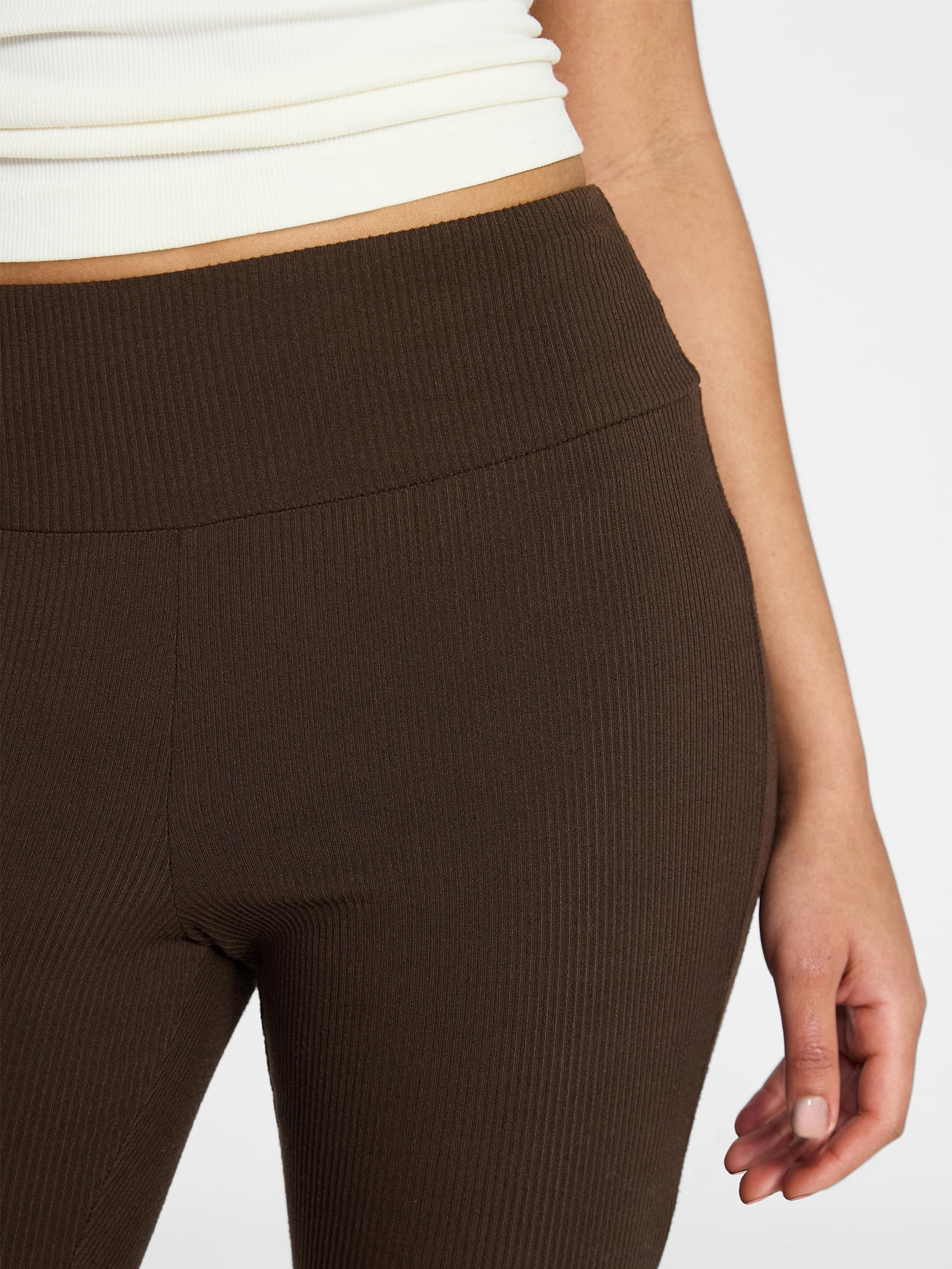 No Boundaries Ribbed Knit Flare Pants, Women's XXS-XXL