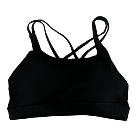 

Bra Sz S Sports Wireless Nylon W/ Speghetti Straps Solid Black Regular Size
