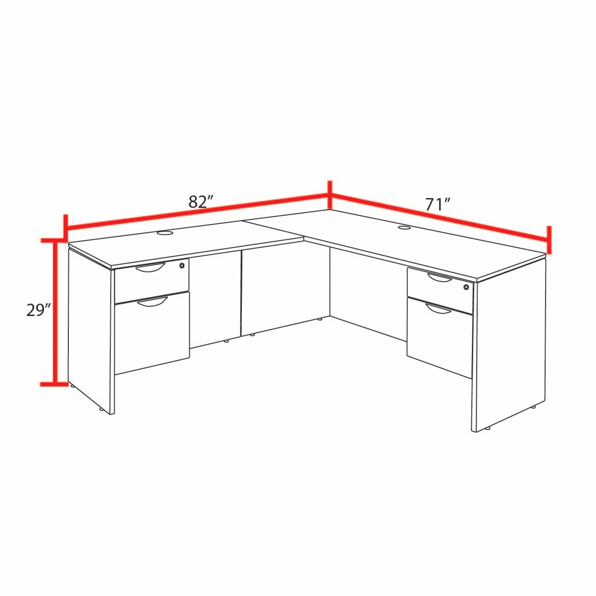 Regency Legacy 71" Single Pedestal L-Desk with 47" Return- Cherry