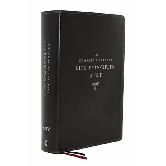 Niv, Charles F. Stanley Life Principles Bible, 2nd Edition, Leathersoft, Black, Comfort Print: Holy Bible, New Internati, (Hardcover)