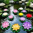 thumbnail image 4 of EVA Realistic Artificial Lotus Flower Faux Water Plant For Home Weddings Pond Decoration, 4 of 6