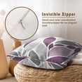thumbnail image 3 of Purple Grey Floral Pillow Covers 16x16 Inch Set of 2 Modern Dahlia Flower Petals Decorative Throw Pillow Covers Farmhouse Pillow Cases Cotton Square Cushion Covers for Couch Bed Sofa Home Decor, 3 of 6