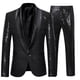 thumbnail image 1 of Ceisia Men's Slim Fit Sequin Shawl Collar Blazer & Trousers Set | Party & Performance Wear Gifts, 1 of 5
