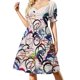 thumbnail image 1 of Vestido de manga corta con diseño de arte de carrera ciclista, elegante y chic, vestido de mujer, vestidos de verano para mujer, 1 of 7