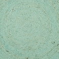 thumbnail image 5 of SAFAVIEH Natural Fiber Cebrail Braided Jute Area Rug, Aqua/Natural, 8' x 8' Round, 5 of 5