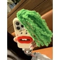 thumbnail image 3 of Funny Phone Case for iPhone 15 Pro Max, Cute 3D Sweating Emoticon Green Braids Hair Ugly Phone Case Protective Soft Silicone iPhone Case for Women Girls, 3 of 6