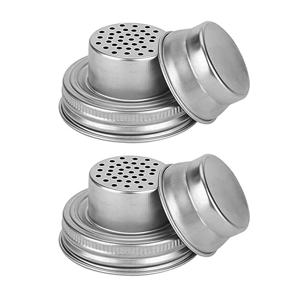 Ruanlalo Mason Jar Shaker Lids Stainless Steel Seasoning Shaker Tops for Sugar Salt Pepper Storage Kitchen Cooking Cocktail Mixer Bar Tool