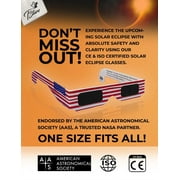Solar Eclipse Glasses pack ISO certified 2024 viewing shade safe for direct sun Shirt + 15 Bundle / Black XX-Large
