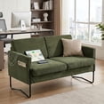thumbnail image 2 of LAZZO 51" Loveseat Sofa, 2 Seater Small Space Couch with USB Charging Port & Side Pocket for Bedroom Office, Green, 2 of 8