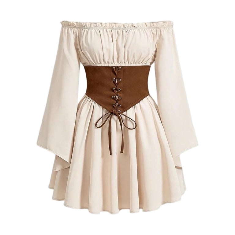 medieval dress short Asymmetric Short Medieval Dress in Vegan Suede