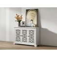 thumbnail image 3 of Amkui 43" Accent Cabinet with Storage 3 Door Vintage Floral Hollow Carved Sideboard Buffet Cabinet Fashion Entryway Console for Living Room,Kitchen,Hallway, 3 of 6