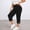 A438 Black, variant on Straight Leg Capri Pants for Women Elastic High Rise Joggers Stretchy Soft Knit Bottoms Side Slit Hem Yoga Workout Activewear