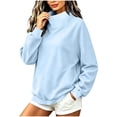 thumbnail image 2 of ShomPort Womens Sweatshirt Oversized Mock Neck Warm Long Sleeve Pullover Tops Trendy Winter Fall Outfits, 2 of 6