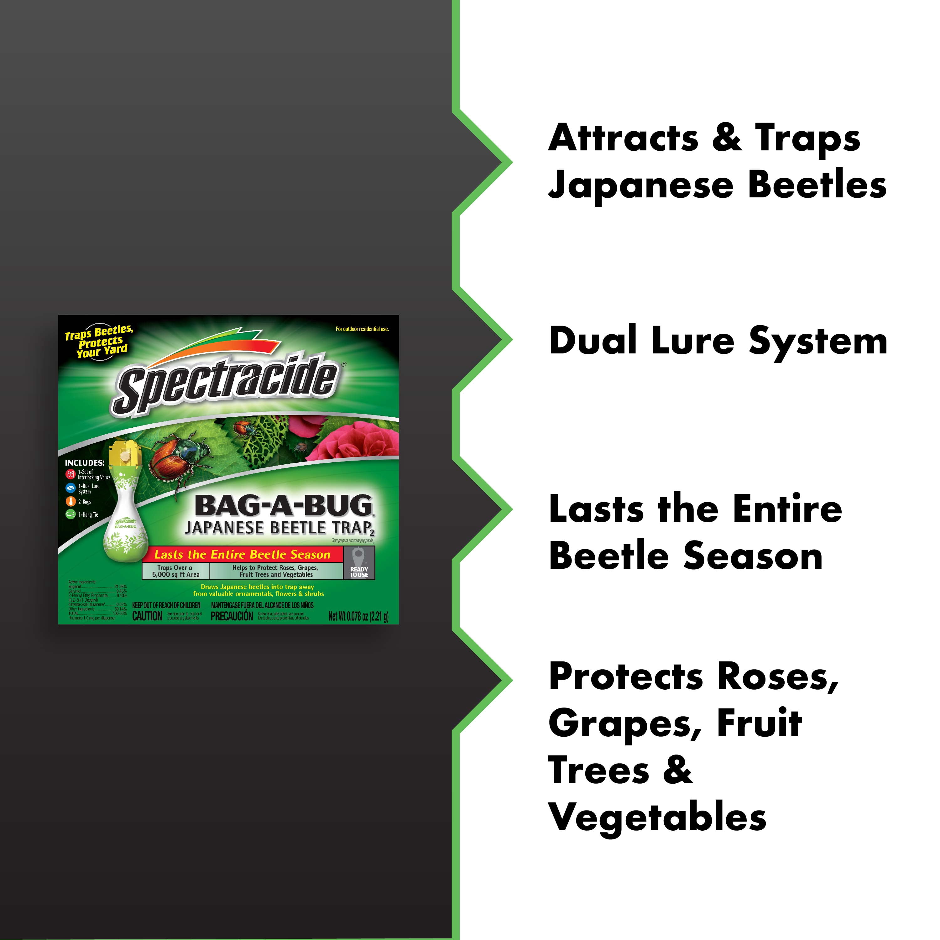 (6 pack) Spectracide Bag-a-Bug Japanese Beetle Trap, Dual Lure System, 1 Count