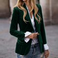 thumbnail image 2 of Womens Jacket Fall Elegant Velvet Long Sleeve Lapel One Button Blazer Suit Slim Party Outerwear Jackets Green, 2 of 5