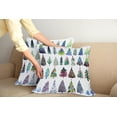 thumbnail image 2 of Ambesonne Christmas Throw Pillow Cover 2 Pack, Watercolor Fir Trees, 16", Multicolor, 2 of 7