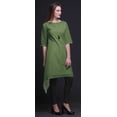 thumbnail image 4 of Bimba Kurti Asymétrique Brun à Blocs Damassés Imprimés pour Femmes, Robe d'Été Indienne Tunique, Très Grand, 4 of 6