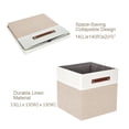 thumbnail image 2 of DECOMOMO 3-Pack Stackable Foldable Cube Storage Bin W/ Lids | Rugged Canvas Fabric Container with PU Handles, 2 of 4