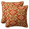 Pillow Perfect Outdoor/ Indoor Shoreham Red 18.5-Inch Throw Pillow (Set of 2)