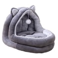 thumbnail image 3 of Cama para gatos, cama para dormir para mascotas, perrera semicerrada y cómoda, casa de otoño e invierno, nido de cueva cálido para perros pequeños, ca, 3 of 10