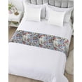 thumbnail image 5 of Owl Christmas Bed Runner for Cal. King Size Bed, Xmas Berry Botanical Snowflake Bedspread Protector Slipcover Bed Scarf for Foot Bed Runners & Scarves for Bedroom Hotel Wedding Room 94x20 Inches, 5 of 6
