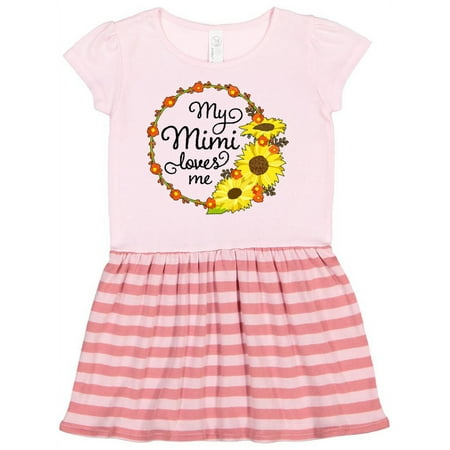 

Inktastic My Mimi Loves Me with Sunflower Wreath Gift Toddler Girl Dress