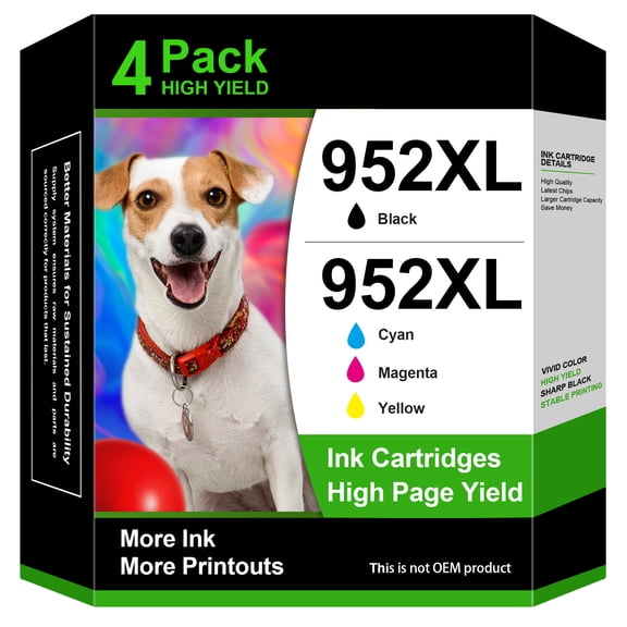 4 Pack 952XL Ink Cartridges for OfficeJet Pro 8710 8720 7740 8725 8210 8715 8702 8740 7720 8730 8216 8700