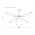 thumbnail image 4 of Ventilador de Techo 42" 4 Aspas 3 velocidades 40w E27 1 Luz LámparaYa  23075-3, 4 of 7